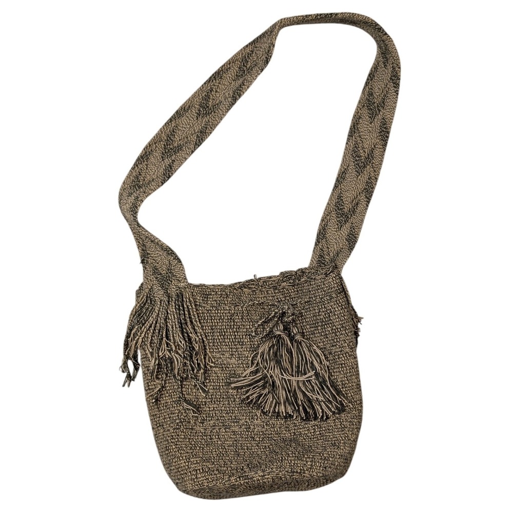 Bag‎ Brown Tan Cotton Wayuu Macerena Crossbody Soft Tote Beach Travel Festival